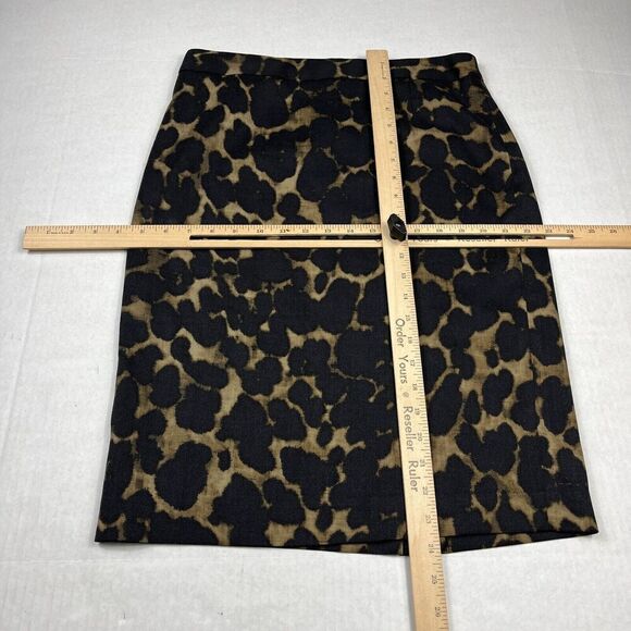 Elie Tahari Wool Blend Pencil Skirt Cheetah Print Knee Length Back Zip Size 6 - Picture 3 of 11